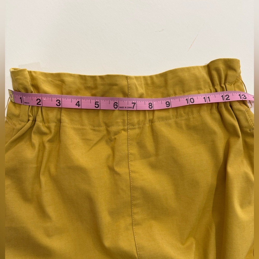 Mustard Yellow Belted Midi Skirt High Waist A Line Boho Size 6 23X - Picture 5 of 7